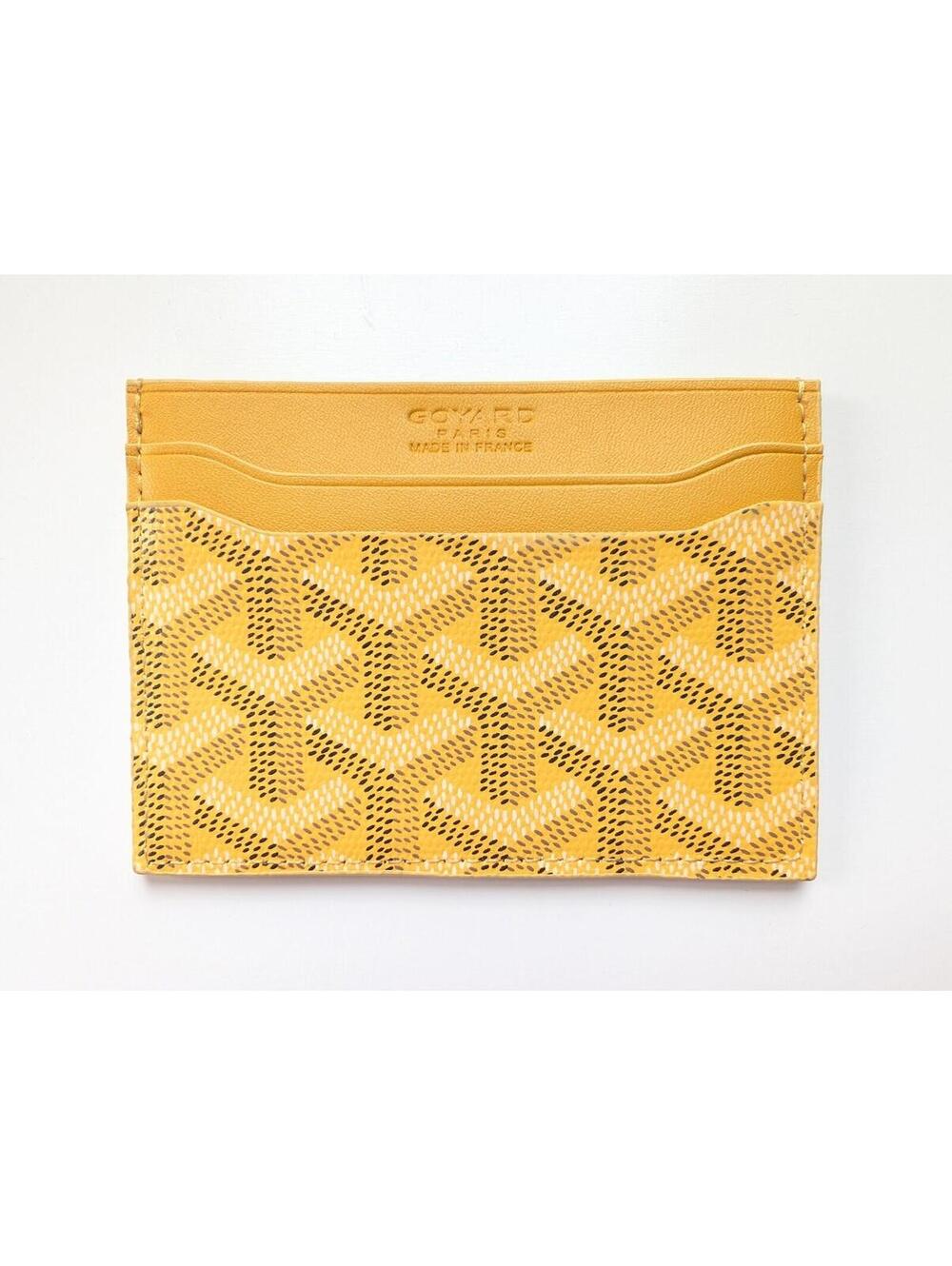Goyard Saint Sulpice Card Holder Wallet Yellow Goyardine Canvas Stealth Luxury